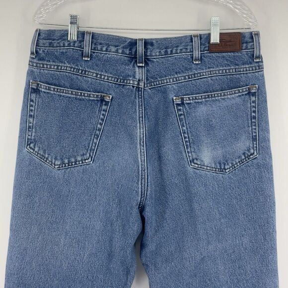 L.L. Bean Flannel Lined Jeans Mens 36x29 Classic Straight Heavy Denim Outdoor - Picture 10 of 16
